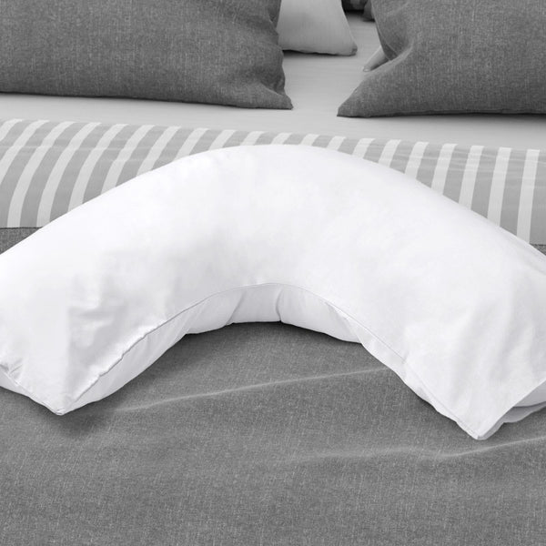 Percale 180 Thread Count White V-Shape Pillowcase - Ideal