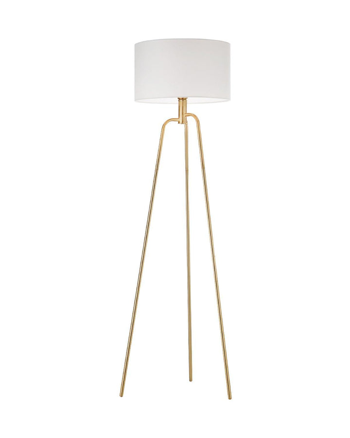 Jerry Floor Lamp Gold - White Shade - Ideal