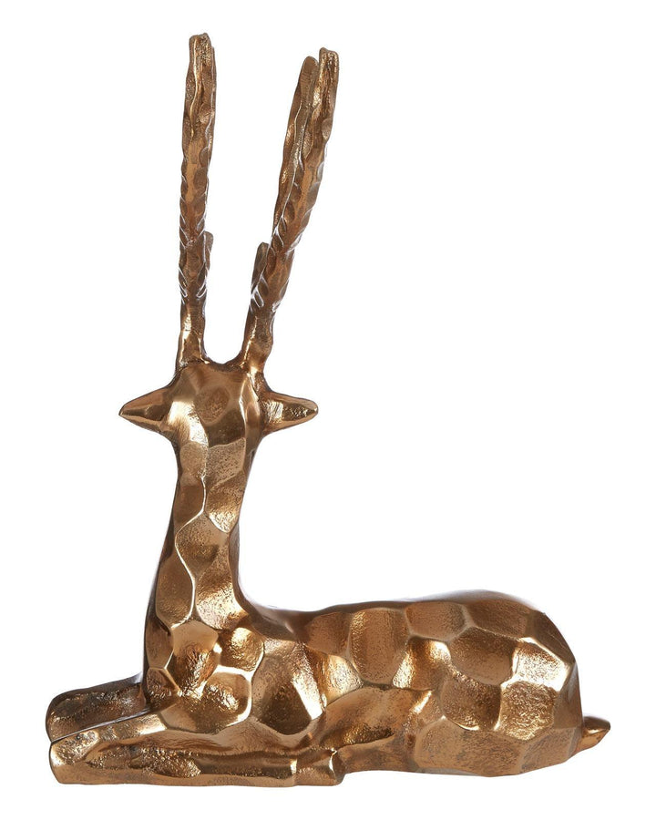 Hammered Gold Sitting Stag Ornament - Ideal