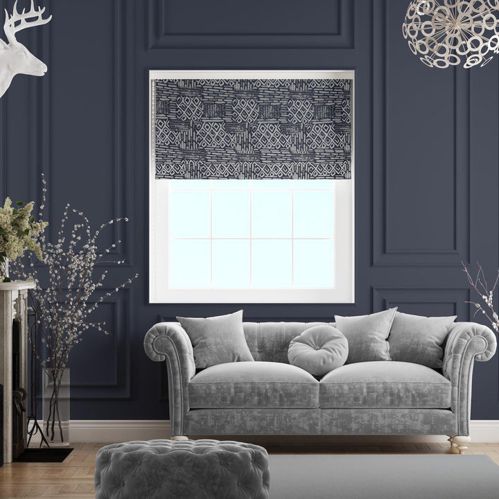 Torsa Navy Made to Measure Roman Blind -  - Ideal Textiles