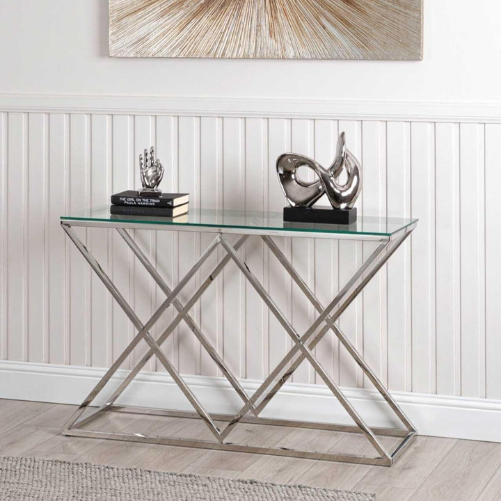 Prism Chrome Console Table - Ideal