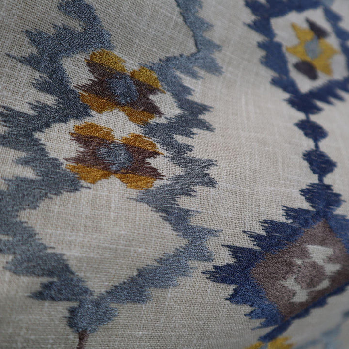 FABRIC SAMPLE - Sante Fe Indigo Embroidery 140 -  - Ideal Textiles