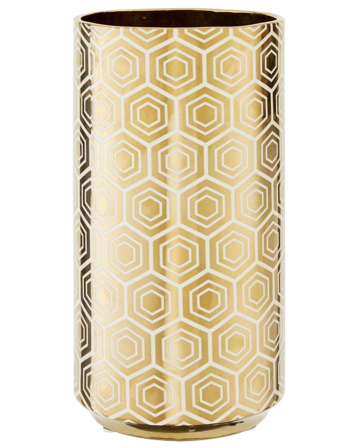 Chelsea Geometric Gold Vase - Ideal