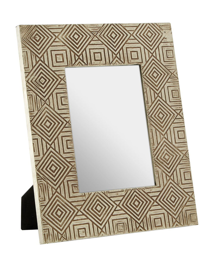 Geometric Silver Handcrafted Metal Photo Frame - Ideal