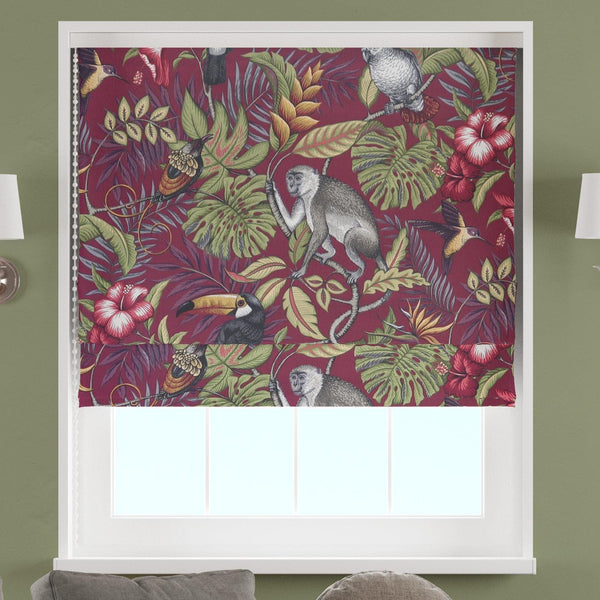 Rainforest Cranberry Made To Measure Roman Blind -  - Ideal Textiles