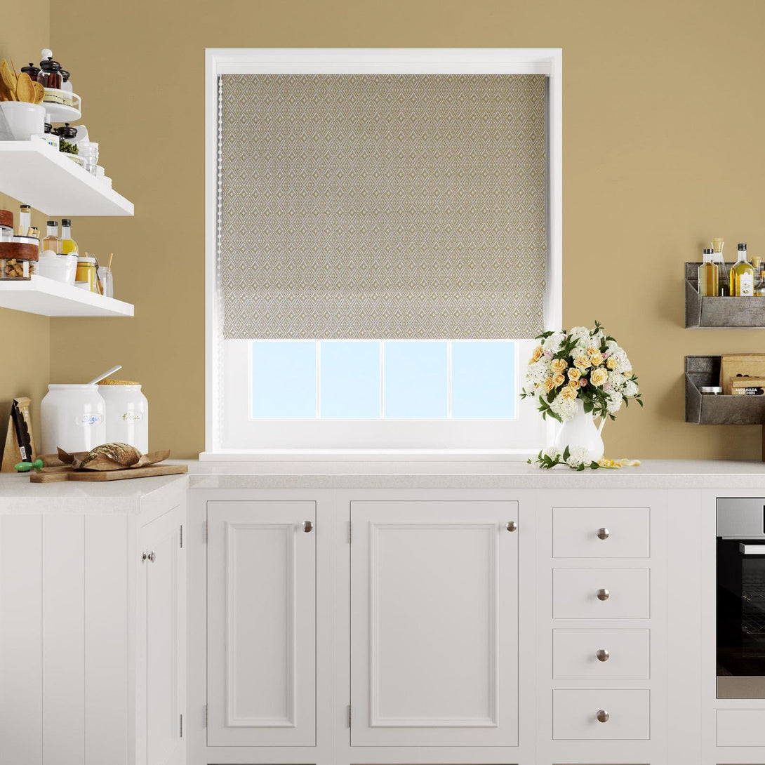 Aztec Ochre Made To Measure Roman Blind -  - Ideal Textiles