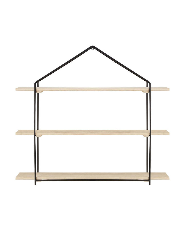 3 Tier House-Shaped Light Wood Shelves - Ideal