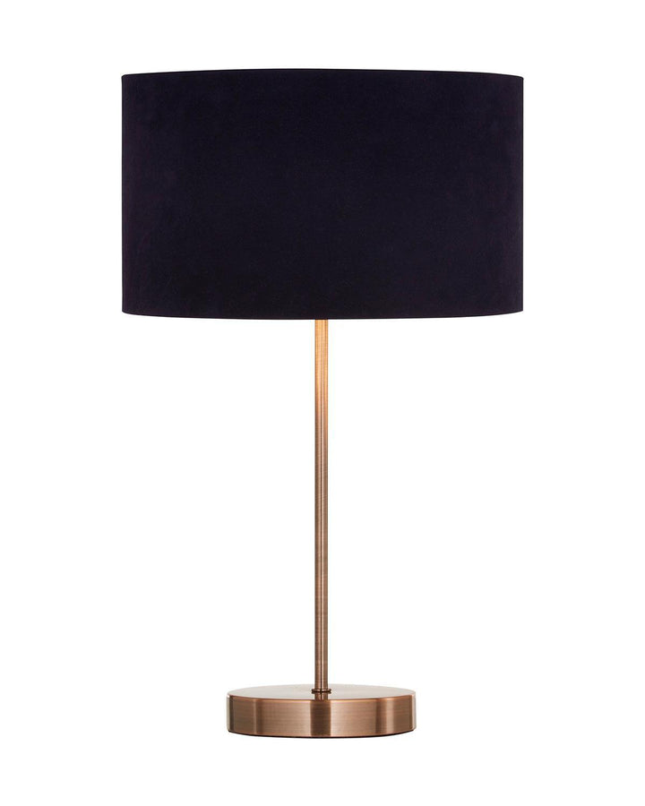 Velvie Table Lamp in Navy/Copper with Blue Shade - Ideal