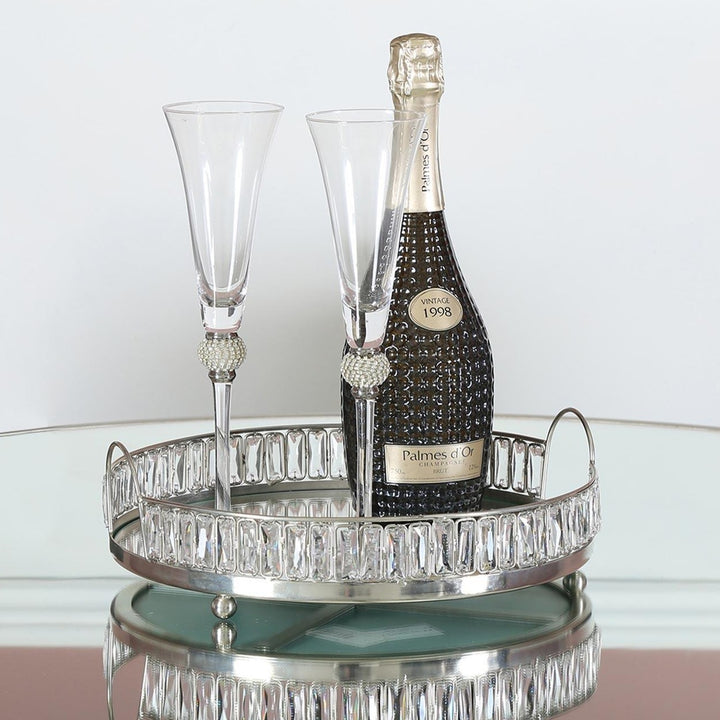 Fitzrovia Mirrored Crystal Oval Tray - Ideal