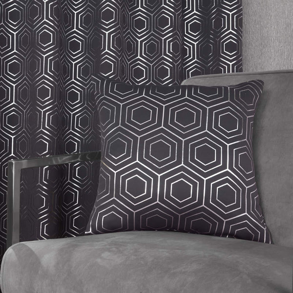 Hartford Geometric Charcoal Cushion Cover 17" x 17" - Ideal