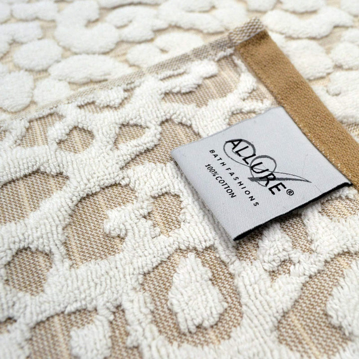 Leopard Jacquard Luxury Cotton Towel Natural -  - Ideal Textiles