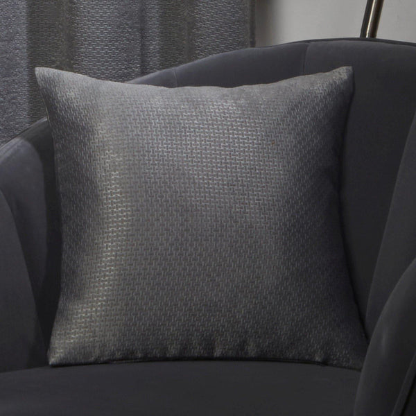 Ambiance Embossed Charcoal Cushion Cover 17" x 17" - Ideal