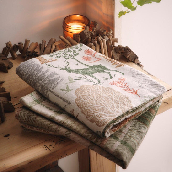 Winter Lodge 100% Brushed Cotton Green Duvet Cover Set - Ideal