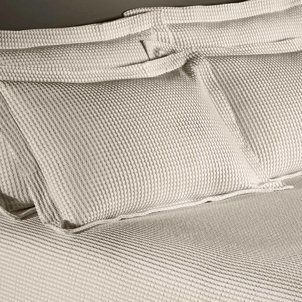 Waffle Honeycomb Luxury Cotton Rich Pillow Sham Cream -  - Ideal Textiles