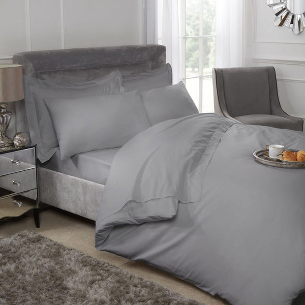 Egyptian Cotton 200 Thread Count Silver Duvet Cover - Ideal