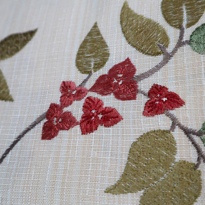 FABRIC SAMPLE - Bougainvillea Paprika Embroidered -  - Ideal Textiles