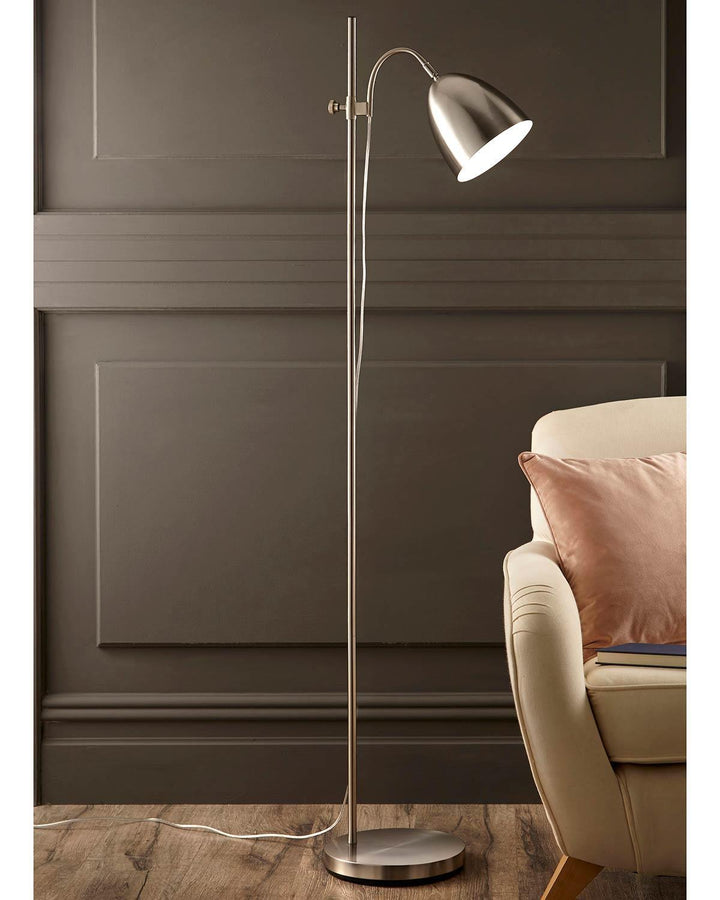 Seb Floor Lamp Brushed Chrome - Chrome Shade - Ideal