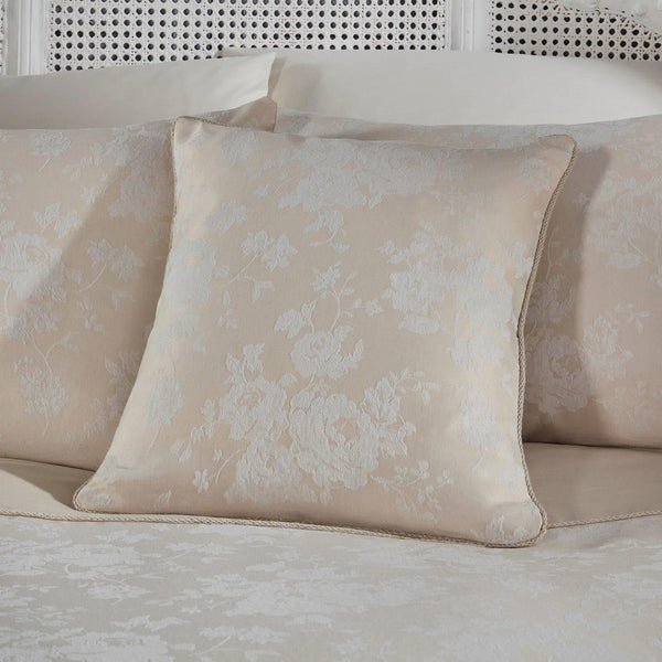 Imelda Floral Jacquard Ivory Filled Cushion - Ideal