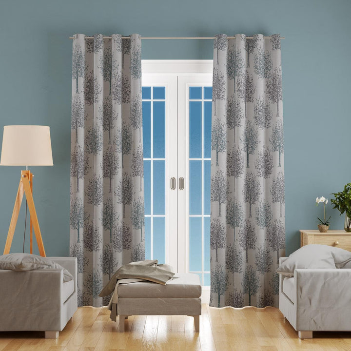 Kea Teal Made To Measure Curtains -  - Ideal Textiles