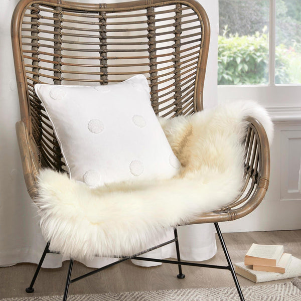 Zara Tufted Spot White Cushion Cover 17" x 17" - Ideal