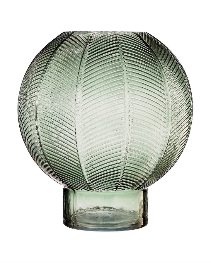 Textured Fern Leaf Design Glass Large Vase - Ideal