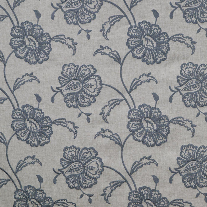 FABRIC SAMPLE - Chantilly Wedgewood Embroidered -  - Ideal Textiles