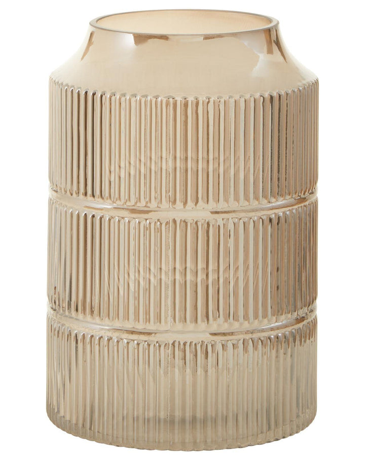 Medium Gothenburg Grey Ribbed Glass Vase - Ideal