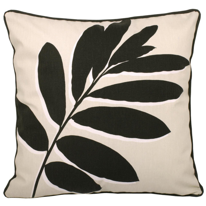Leaf Print Natural Outdoor Cushion Cover 17" x 17" - Ideal