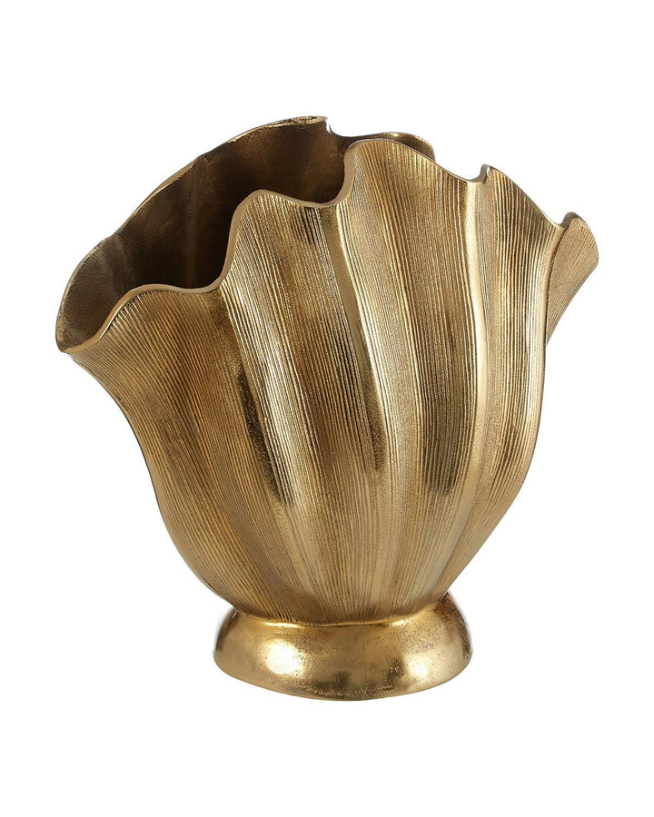 Gold Fluted Aluminium Hatton Vase (Large) - Ideal