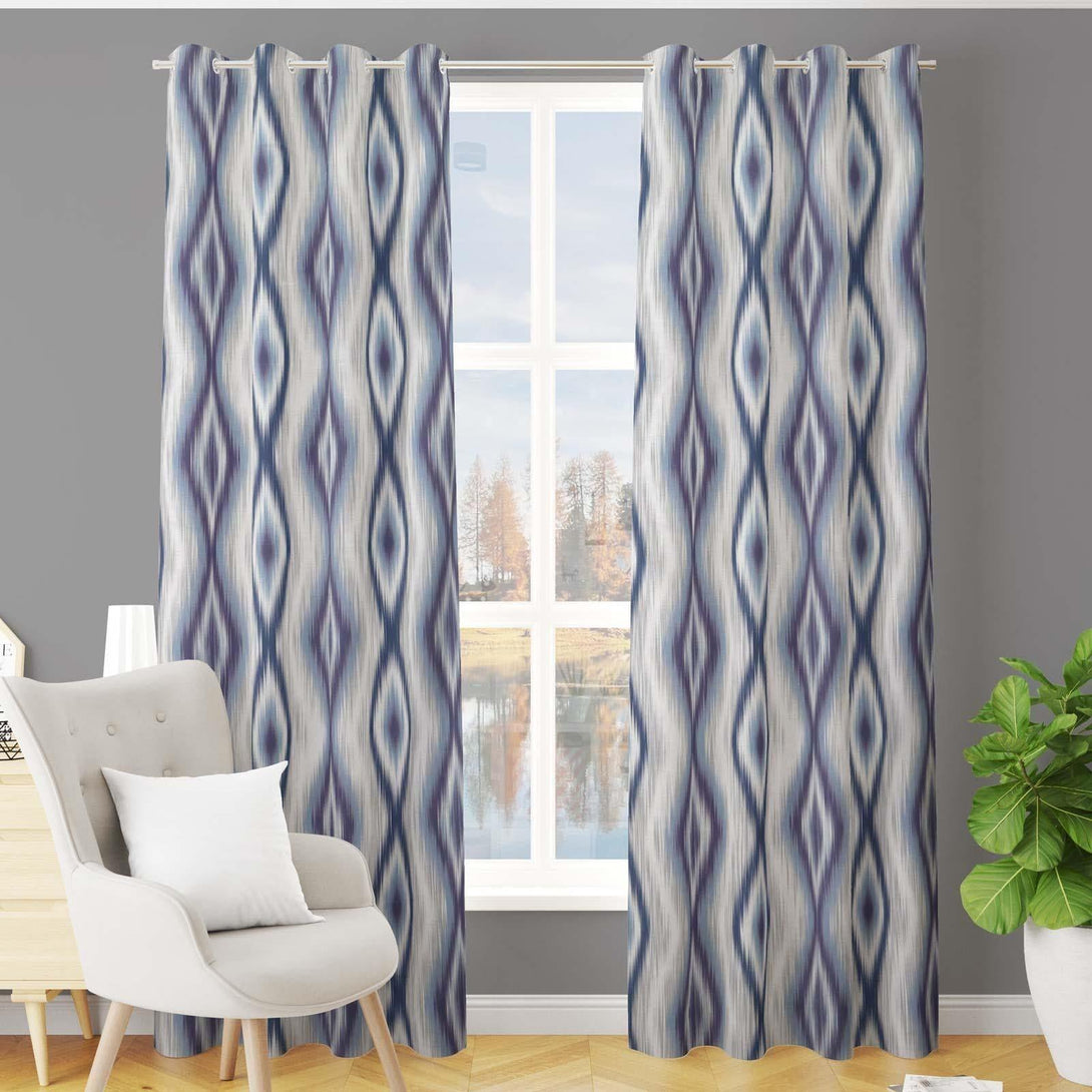 Nepal Blue Made To Measure Curtains -  - Ideal Textiles