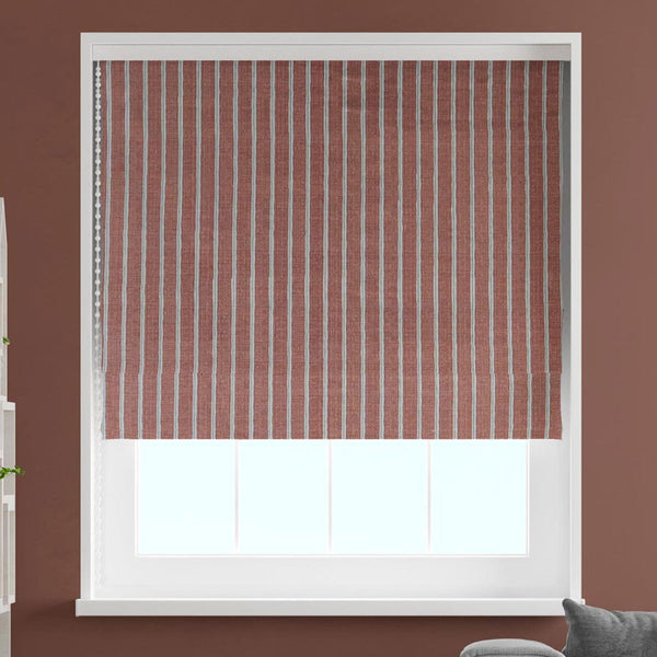 Rowing Stripe Paprika Made To Measure Roman Blind -  - Ideal Textiles