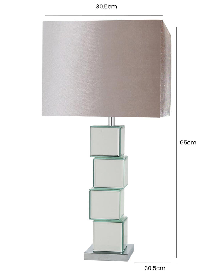 Champagne Mirrored Blocks Table Lamp - Ideal