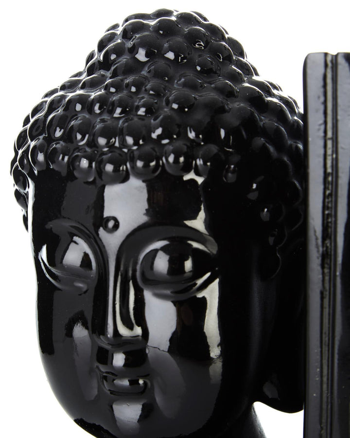 Black Buddha Head Bookends - Ideal
