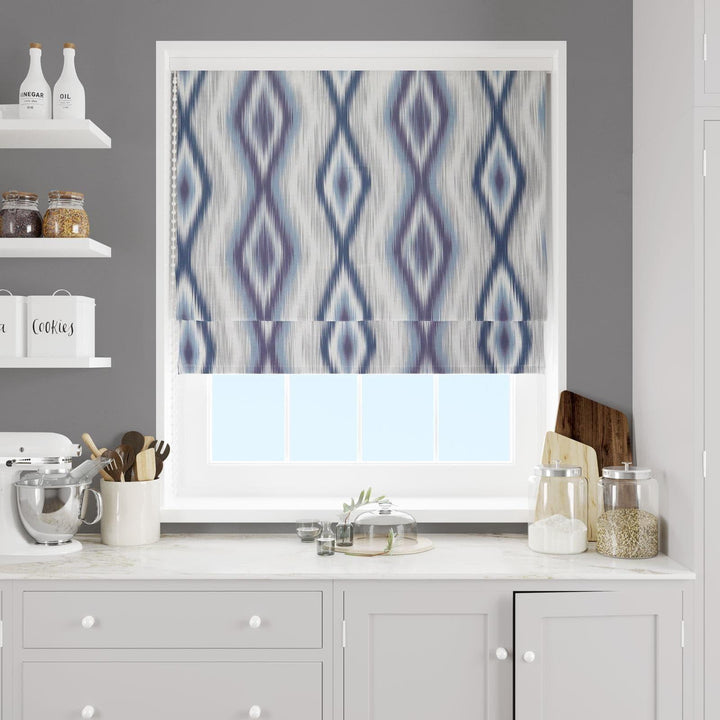 Nepal Blue Made To Measure Roman Blind -  - Ideal Textiles