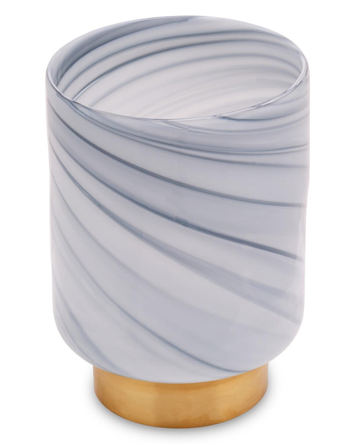 Mira Grey Ripple Effect Glass Vase - Ideal
