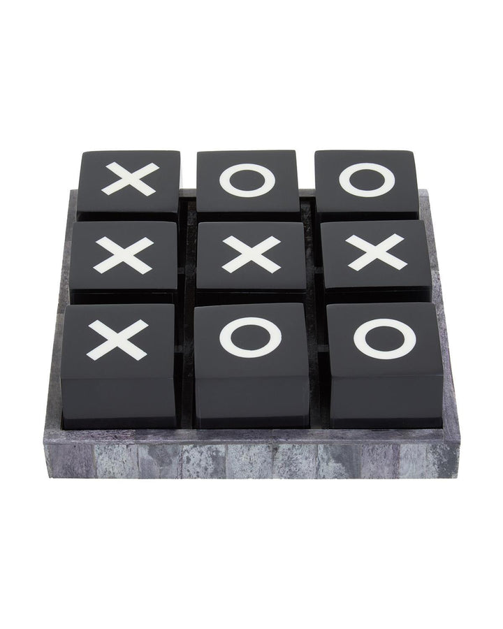 Montgomery Black & Grey Two-Toned Dice Set with Rectangular Tray - Ideal
