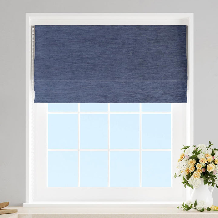 Scarba Navy Made to Measure Roman Blind -  - Ideal Textiles