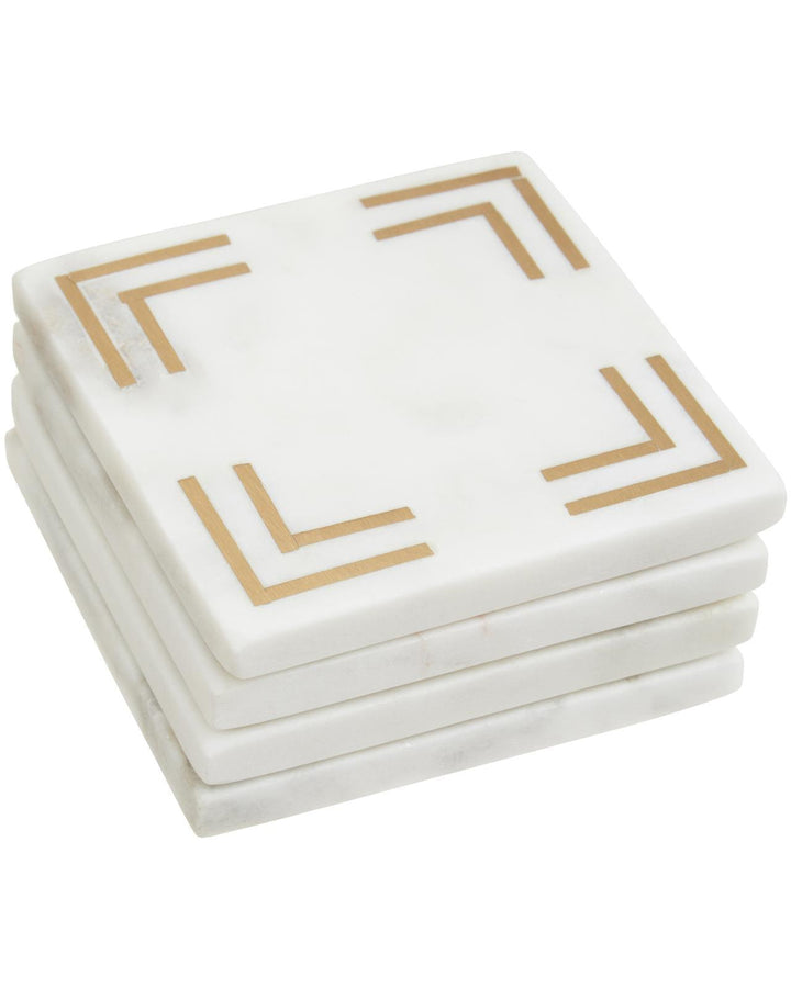 Set of 4 Lucille Square Marble Coasters - Ideal