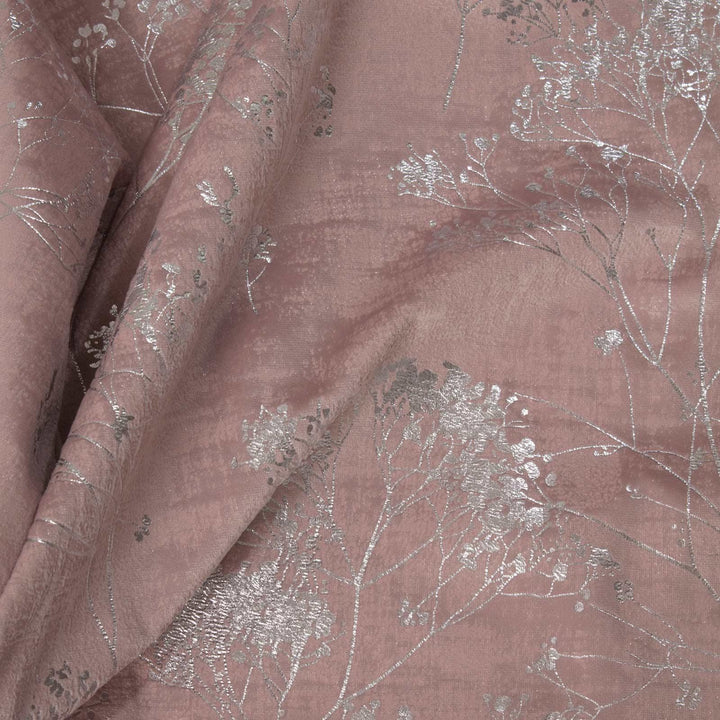 Osaka Metallic Velvet Lined Eyelet Curtains Blush -  - Ideal Textiles