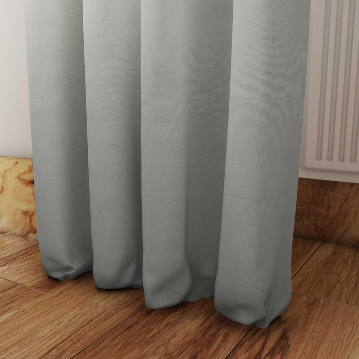 Plain Thermal Blackout Eyelet Curtains Silver -  - Ideal Textiles