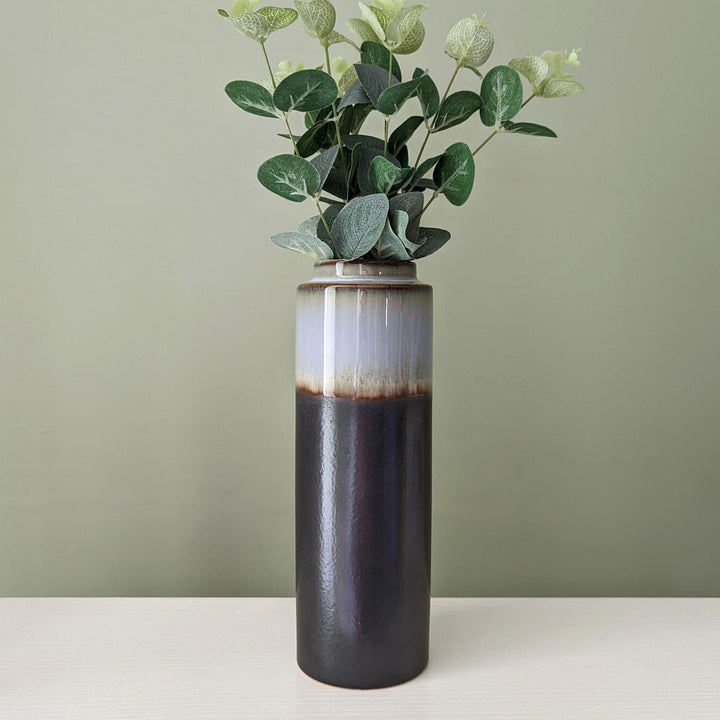 Santorini Grey Glaze 25cm Bottle Vase -  - Ideal Textiles
