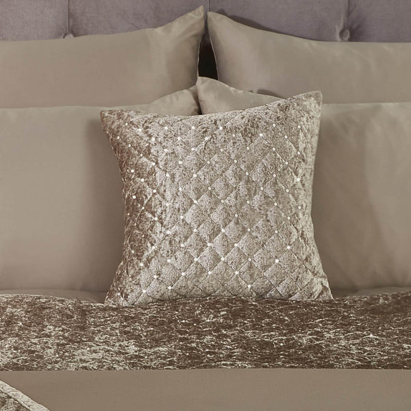 Glamour Sequin Velvet Mink Cushion Cover 17" x 17" - Ideal