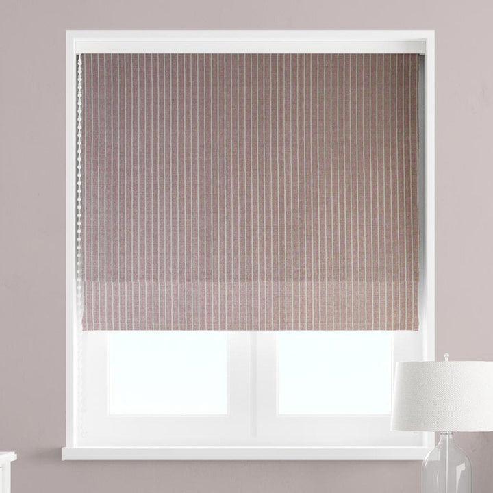 Pencil Stripe Rose Made To Measure Roman Blind -  - Ideal Textiles