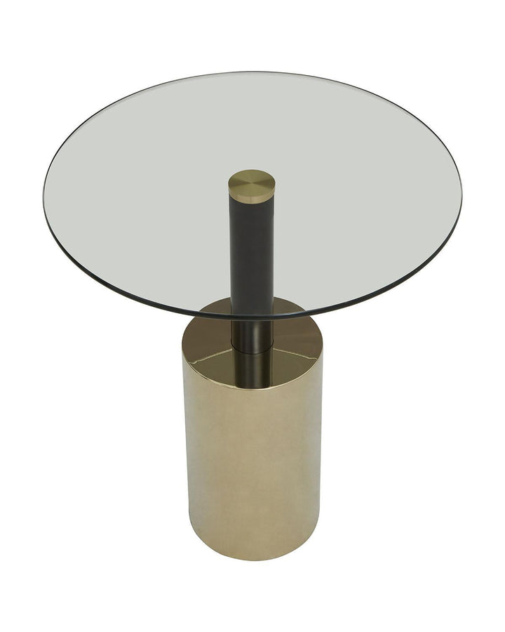 Glass & Gold Pedestal End Table - Ideal