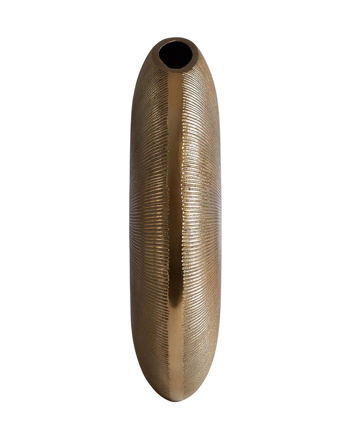 Gold Fluted Hatton Metal Vase (Small) - Ideal