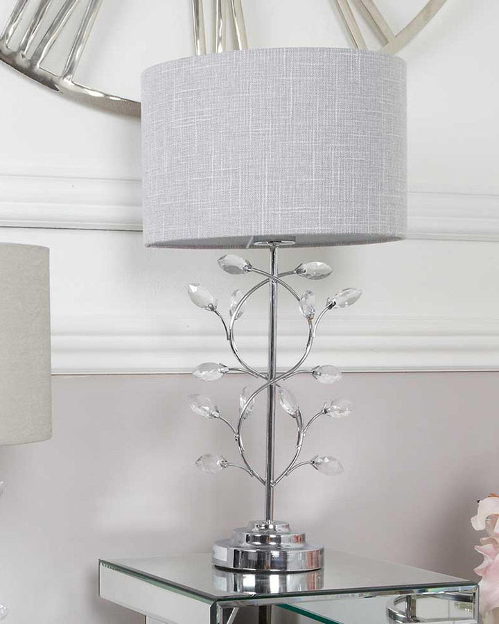 Arwen Grey Crystal Gem Table Lamp - Ideal