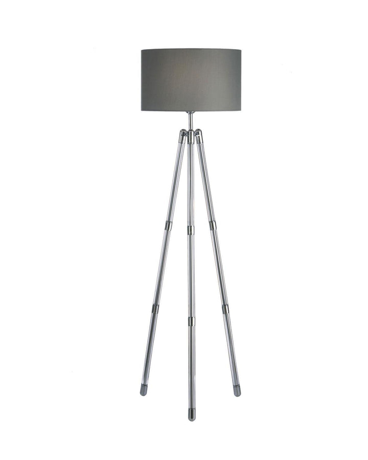 Chrome Hudson Crystal Floor Lamp - Grey Shade - Ideal