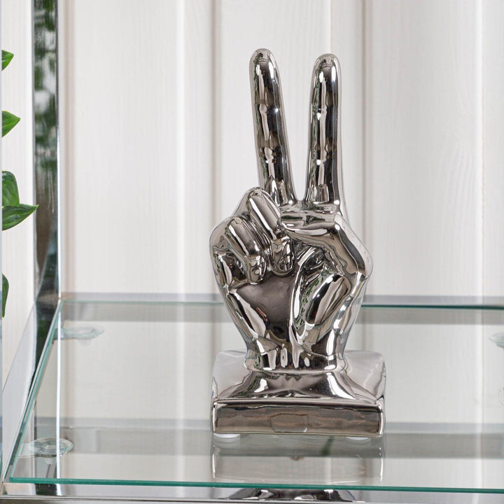 Silver Peace Sign Ornament - Ideal