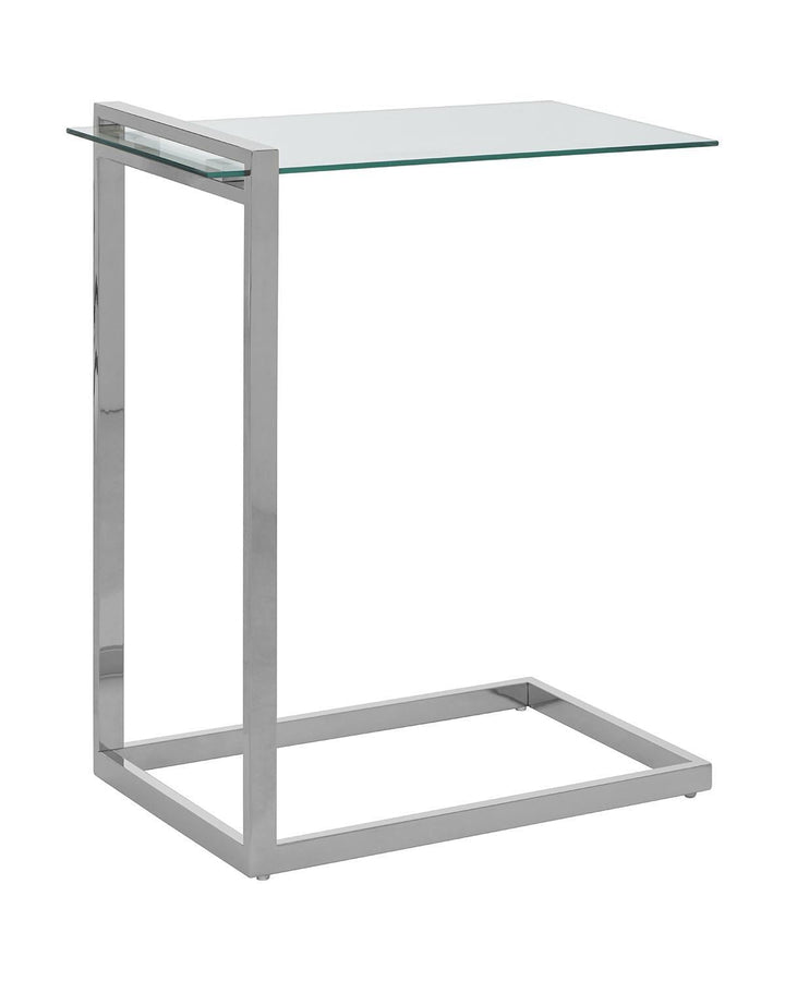 Silver Tempered Glass End Table - Ideal