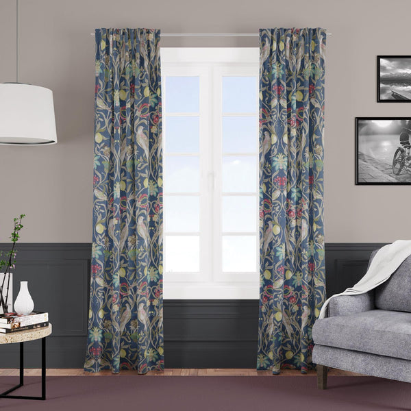 Eliza Navy Made To Measure Curtains -  - Ideal Textiles